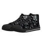 Hooded skull shoes gift, skull canvas shoes, punisher skull women shoes, christmas skull women shoes, christmas skull shoes gift, death with