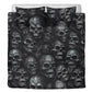 Evil face duvet cover queen king, biker skull duvet cover, horror bedding set, death with scythes pillowcase, goth bed cover, flame skull du
