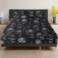 Evil face duvet cover queen king, biker skull duvet cover, horror bedding set, death with scythes pillowcase, goth bed cover, flame skull du