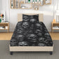 Evil face duvet cover queen king, biker skull duvet cover, horror bedding set, death with scythes pillowcase, goth bed cover, flame skull du