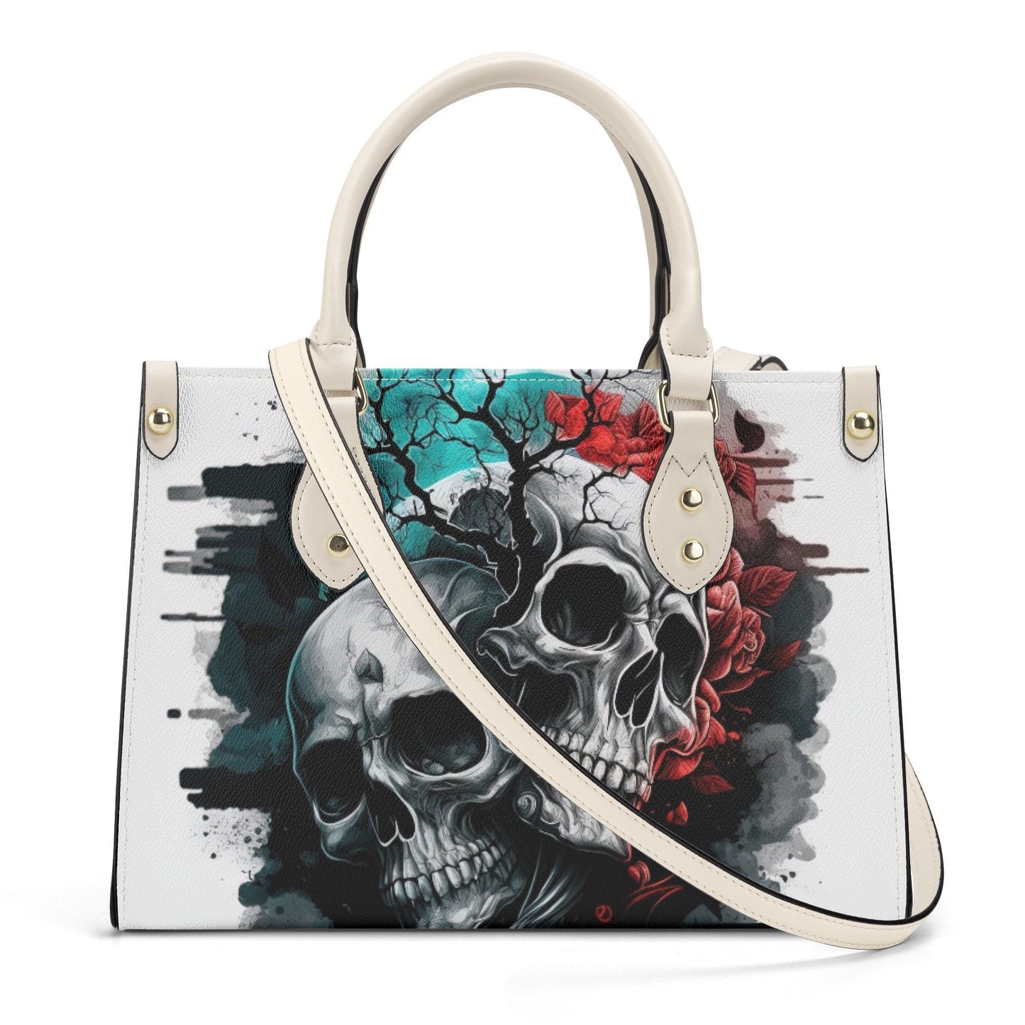Reaper skull tote bag, death skull shoulder bag, punisher skull body bag, flaming skull travel bag, dark horror body bag, evil face handbag,
