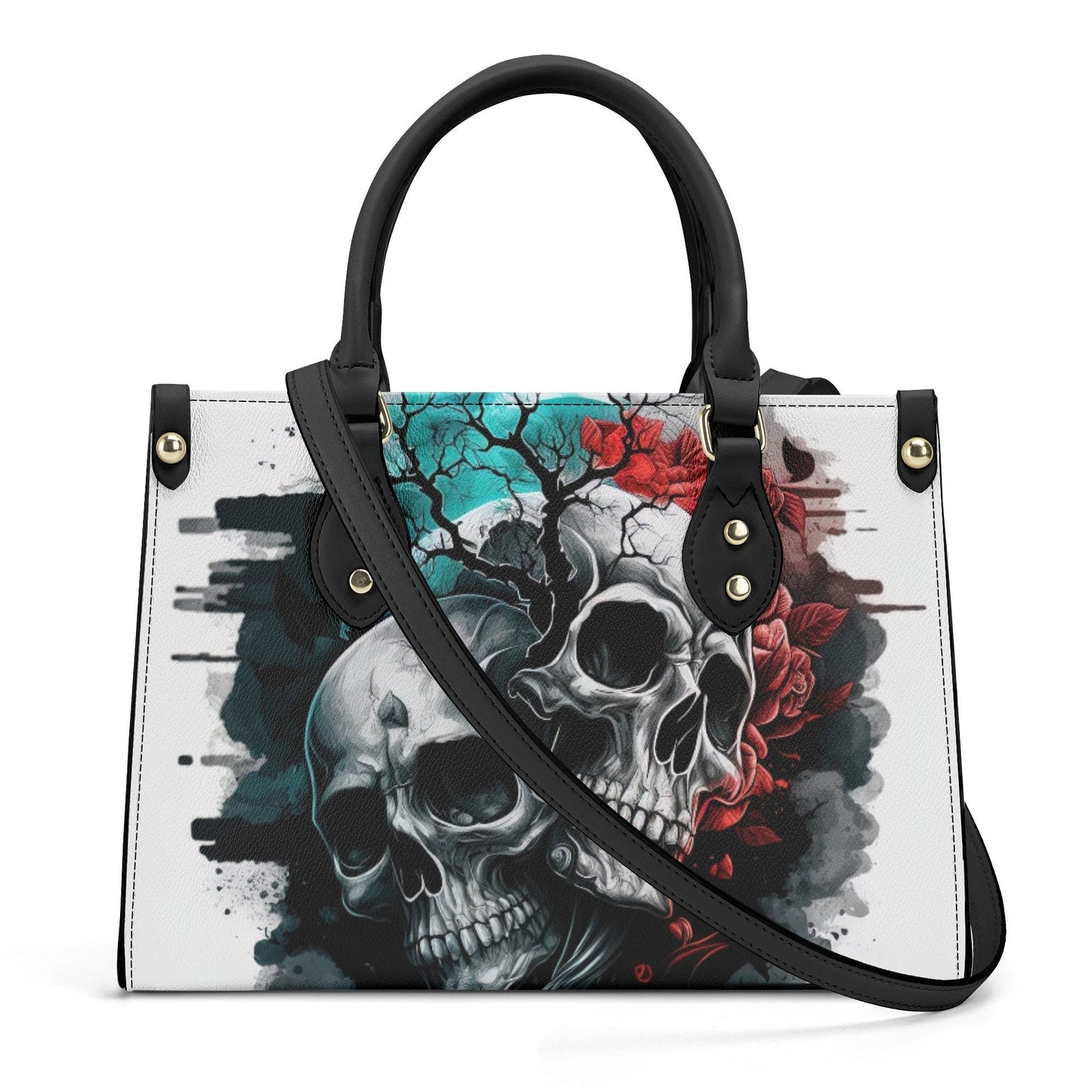 Reaper skull tote bag, death skull shoulder bag, punisher skull body bag, flaming skull travel bag, dark horror body bag, evil face handbag,