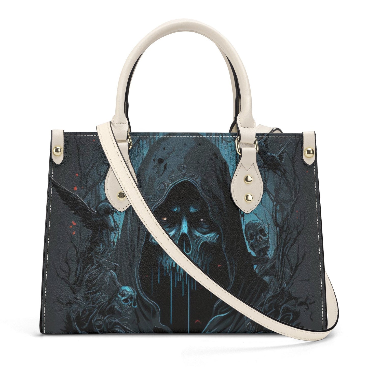 Grim reaper purse, gothic skull handbag, halloween handbag, spooky death women's handbag, motorcycle skull body bag, skeleton cosmetic bag,