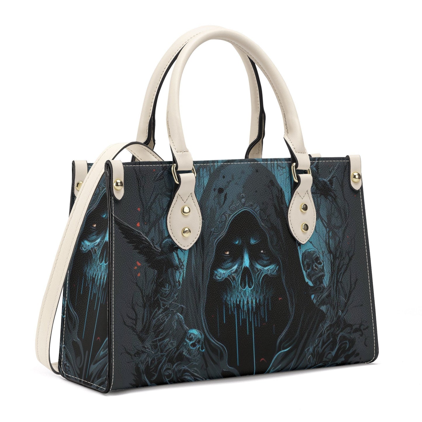 Grim reaper purse, gothic skull handbag, halloween handbag, spooky death women's handbag, motorcycle skull body bag, skeleton cosmetic bag,