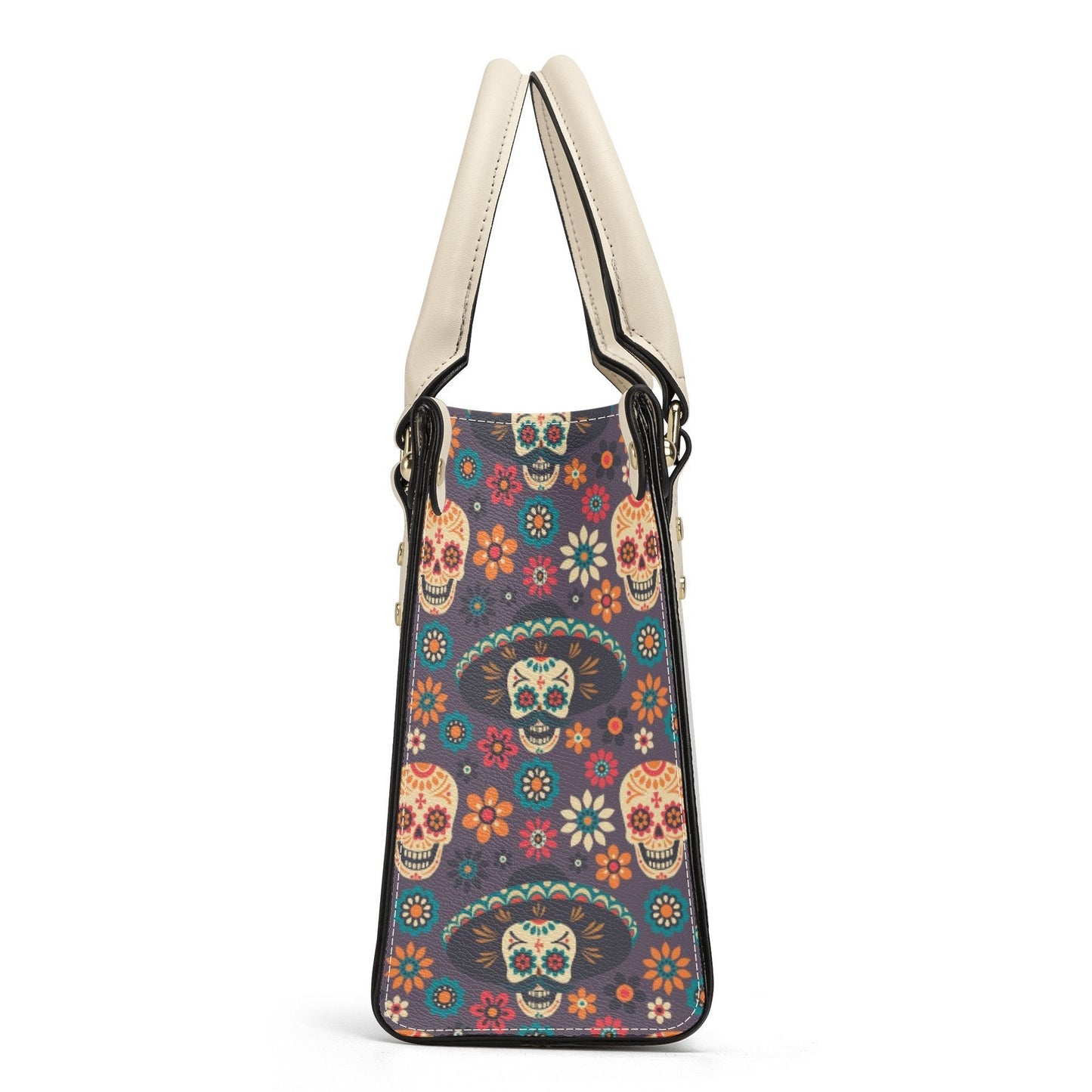 Calaveras skull women's purse, cinco de mayo skull crossbody bag, sugar skull girl travel bag, mexican skull bag with shoulder strap, dia de