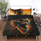 Flaming skull bedding set, devil ghost bedding set king queen, evil face bedding set king queen, spooky death bedding set, hooded skull comf