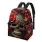 Halloween student backpack, hooded skull carry on bag, grim reaper backpack purse for girl, grim reaper backpack, evil face backpack, goth S