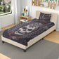 Skeleton duvet cover set, skull bedding set, floral skull comforter, floral skull comforter, christmas skull bedroom decor, hooded skull com