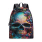 Flower skull backpack for school, death with scythes backpack purse for girl, punisher skull school bag, goth School bag, skull in fire tote