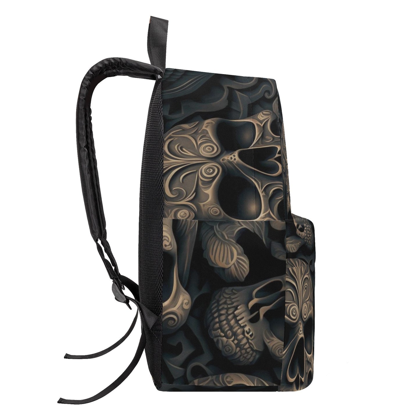 Skull with scythes school bag, skull with scythes student backpack, skull shoulder bag, flame skull backpack for school, goth backpack purse