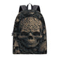 Skull with scythes school bag, skull with scythes student backpack, skull shoulder bag, flame skull backpack for school, goth backpack purse