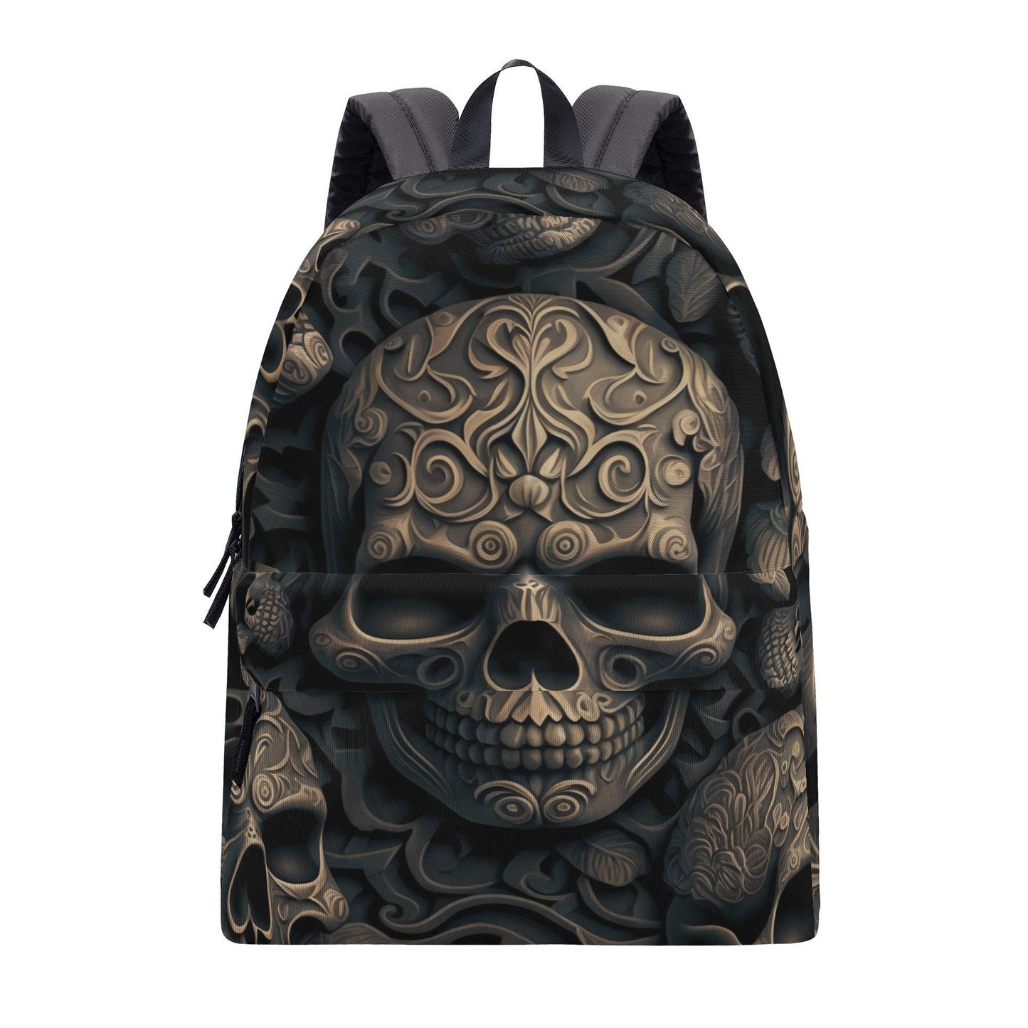 Skull with scythes school bag, skull with scythes student backpack, skull shoulder bag, flame skull backpack for school, goth backpack purse