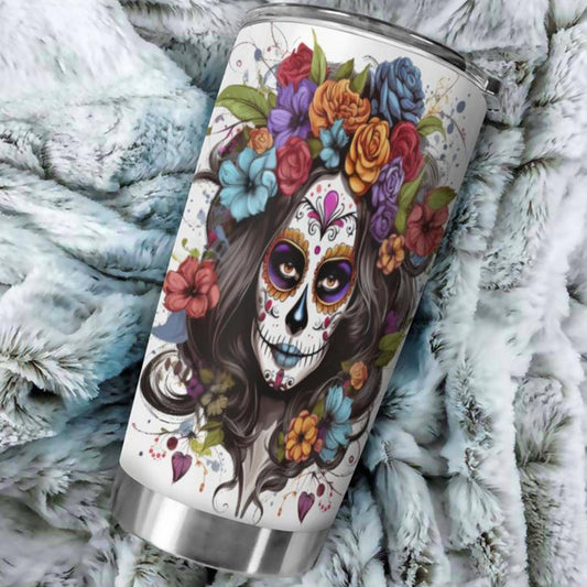 Calaveras skull coffee mug, calaveras skull beer mug, floral sugar skull cup, sugar skull girl cup, dia de los muertos skull jumbo Mug, dia