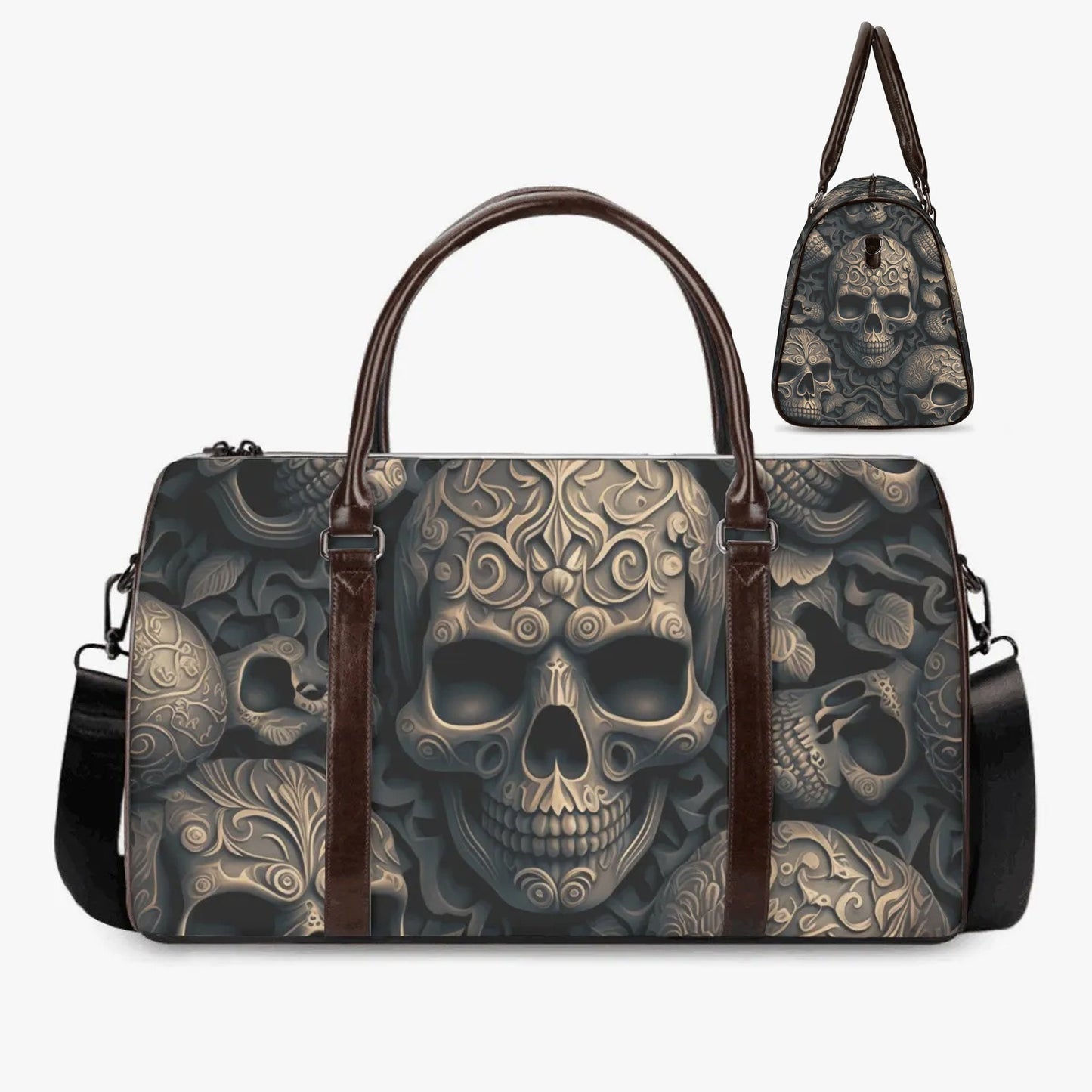 Evil face Vacation Holidays Travel Bag, flame skull Carry on Weekender Overnight Bag, reaper skull Vacation Holidays Travel Bag, evil face s