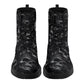 Goth shoes, skull with scythes waterproof Lace Up Anti-Slip platform nooties, hooded skull ankle Boots, evil face shoes, skull with scythes