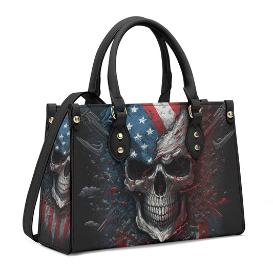 Skull with scythes purse, reaper skull women's handbag, halloween travel bag, skeleton tote bag, Spooky Halloween large tote bag, hooded sku