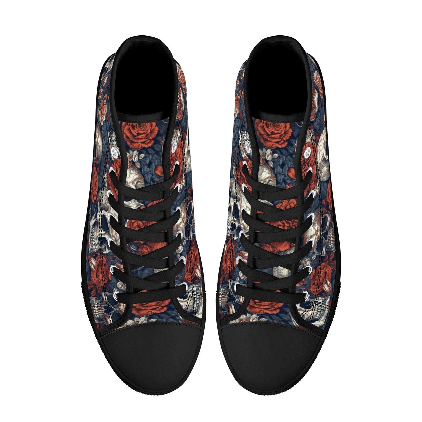 Motorcycle skull shoes gift, motorcycle skull canvas shoes, floral skull women sneakers, skull in fire canvas shoes, flower skull shoes gift