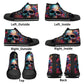 Rose skull causual sneakers, punisher skull shoes, skull in fire shoes gift, biker skull high-top shoes, christmas skull shoes for her, moto