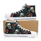 Christmas skull shoes for him, death skull canvas sneakers, skull with scythes shoes gift, biker skull shoes, flower skull sneakers, dark ho