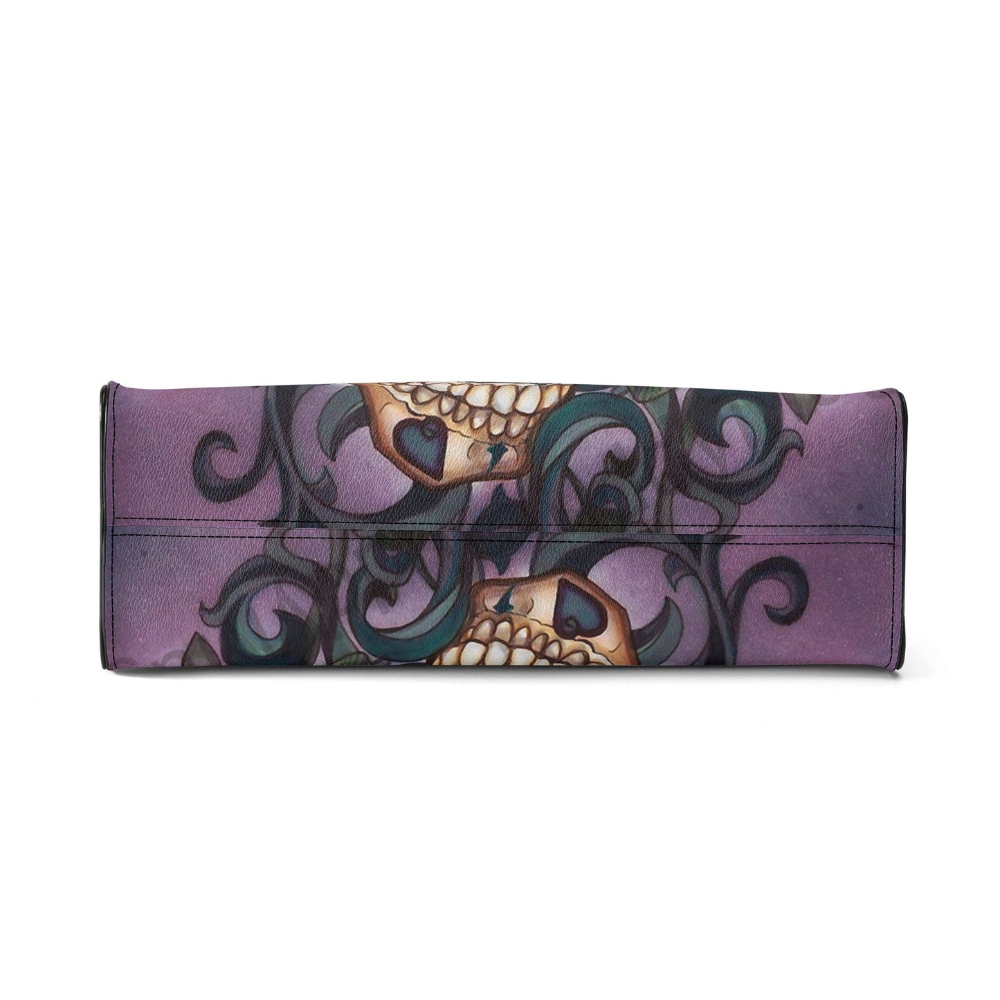 Candy skull long wallet, sugar skull girl travel bag, day of the dead shoulder bag, floral sugar skull bag with shoulder strap, floral sugar