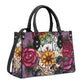 Candy skull long wallet, sugar skull girl travel bag, day of the dead shoulder bag, floral sugar skull bag with shoulder strap, floral sugar
