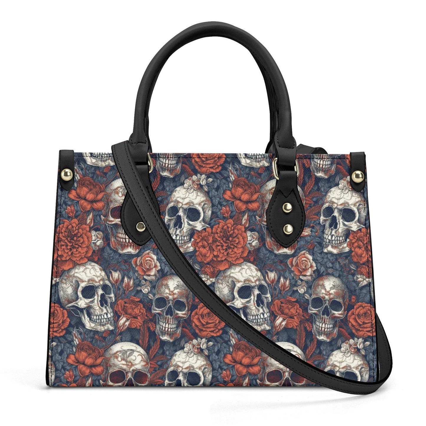 Gothic skull travel bag, dark horror cosmetic wallet, death with scythes crossbody bag, evil bag with shoulder strap, goth messenger bag, gr