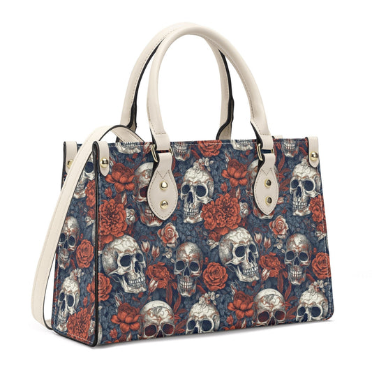 Gothic skull travel bag, dark horror cosmetic wallet, death with scythes crossbody bag, evil bag with shoulder strap, goth messenger bag, gr