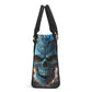 Halloween messenger bag, flower skull travel bag, hooded skull cosmetic bag, hooded skull tote bag, skull women's handbag, skull in fire cro
