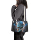 Halloween messenger bag, flower skull travel bag, hooded skull cosmetic bag, hooded skull tote bag, skull women's handbag, skull in fire cro