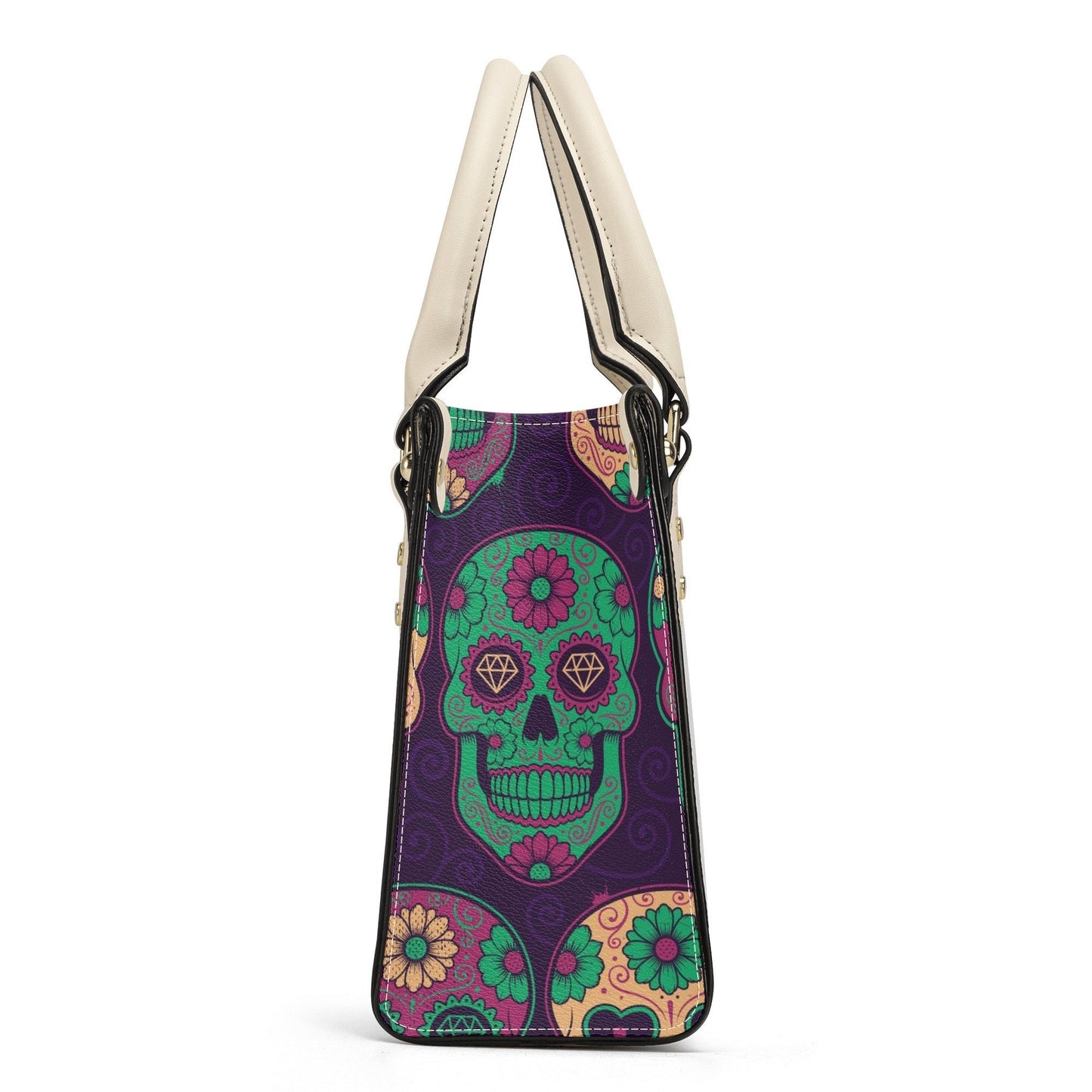 Day of the dead cosmetic bag, sugar skull crossbody bag, candy skull shoulder bag, candy skull bag with shoulder strap, day of the dead tote