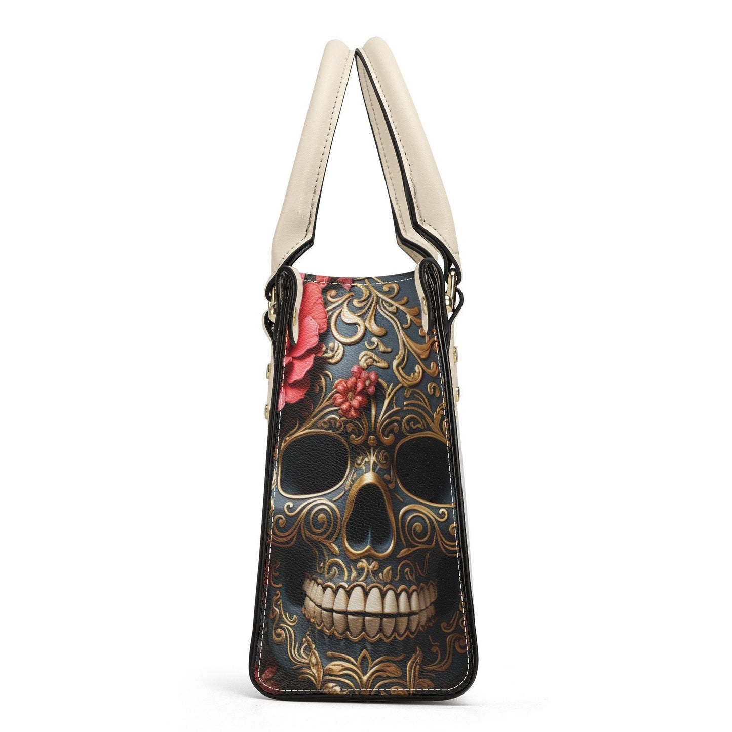 Goth bag with shoulder strap, goth messenger bag, reaper skull cosmetic bag, punisher skull shoulder bag, motorcycle skull women's handbag,