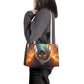 Horror travel bag, spooky death bag with shoulder strap, evil face women's purse, rose skull handbag with strap, rose skull shoulder bag, sk