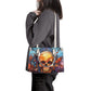 Flower skull cosmetic bag, skull women's handbag, skull handbag with strap, spooky death crossbody bag, gothic skull women's handbag, skelet