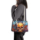 Flower skull cosmetic bag, skull women's handbag, skull handbag with strap, spooky death crossbody bag, gothic skull women's handbag, skelet