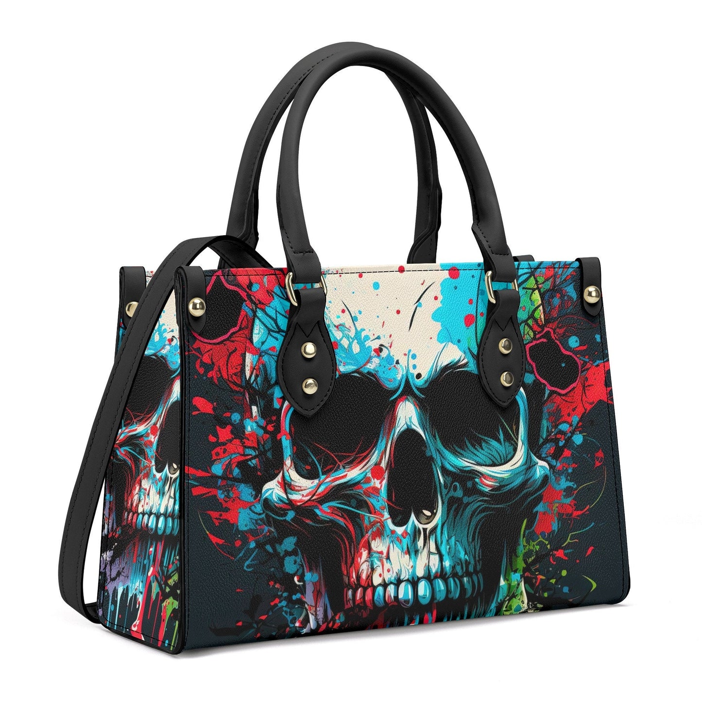 Spooky Halloween travel bag, halloween shoulder bag, halloween messenger bag, skeleton handbag with strap, punisher skull bag with shoulder