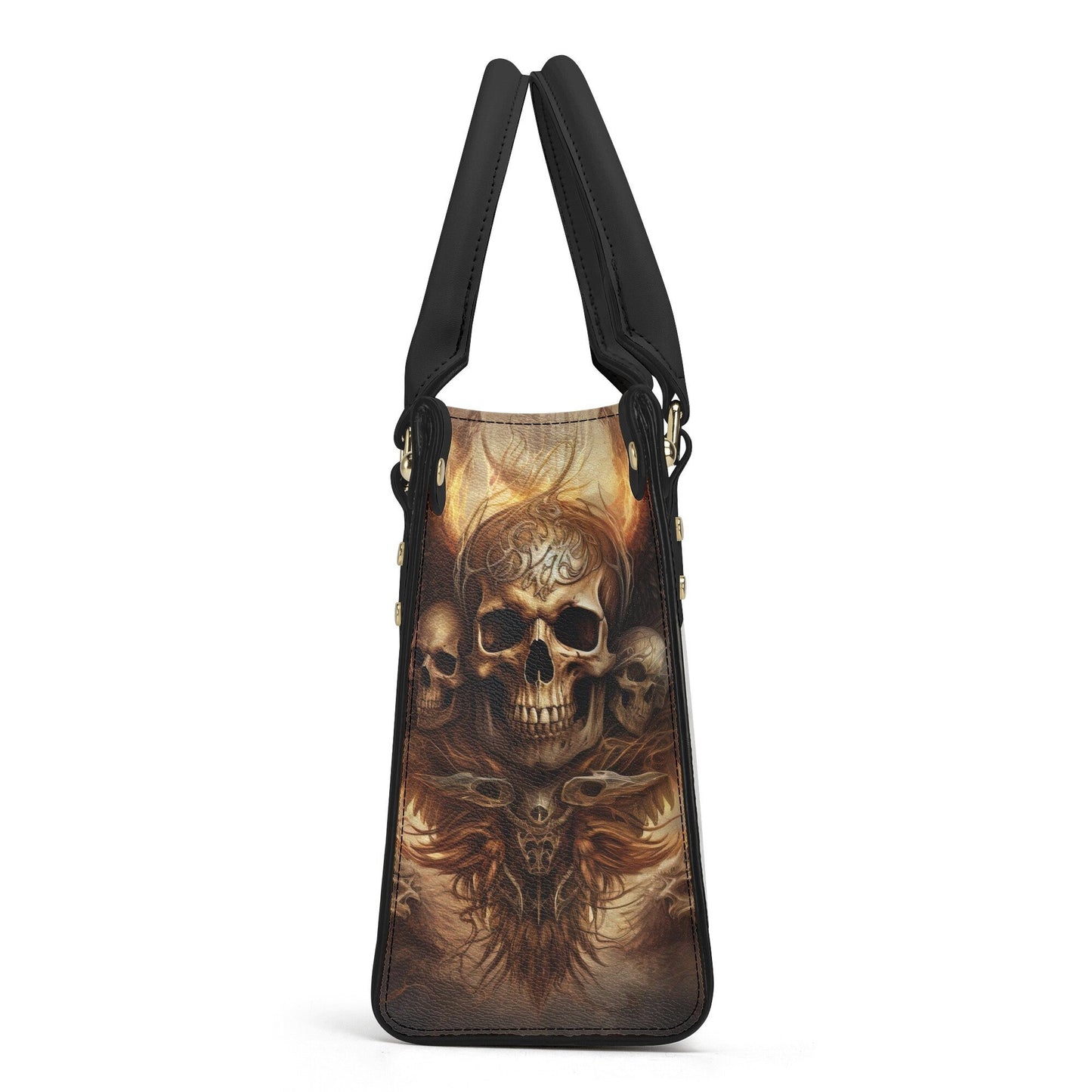Gothic skull tote bag, skull crossbody bag, Spooky Halloween bag with shoulder strap, skeleton crossbody bag, floral skull handbag with stra