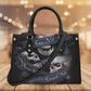 Punisher skull handbag with strap, hooded skull handmade bag, no see no hear skull handbag reaper skull shoulder bag, hooded skull tote bag,