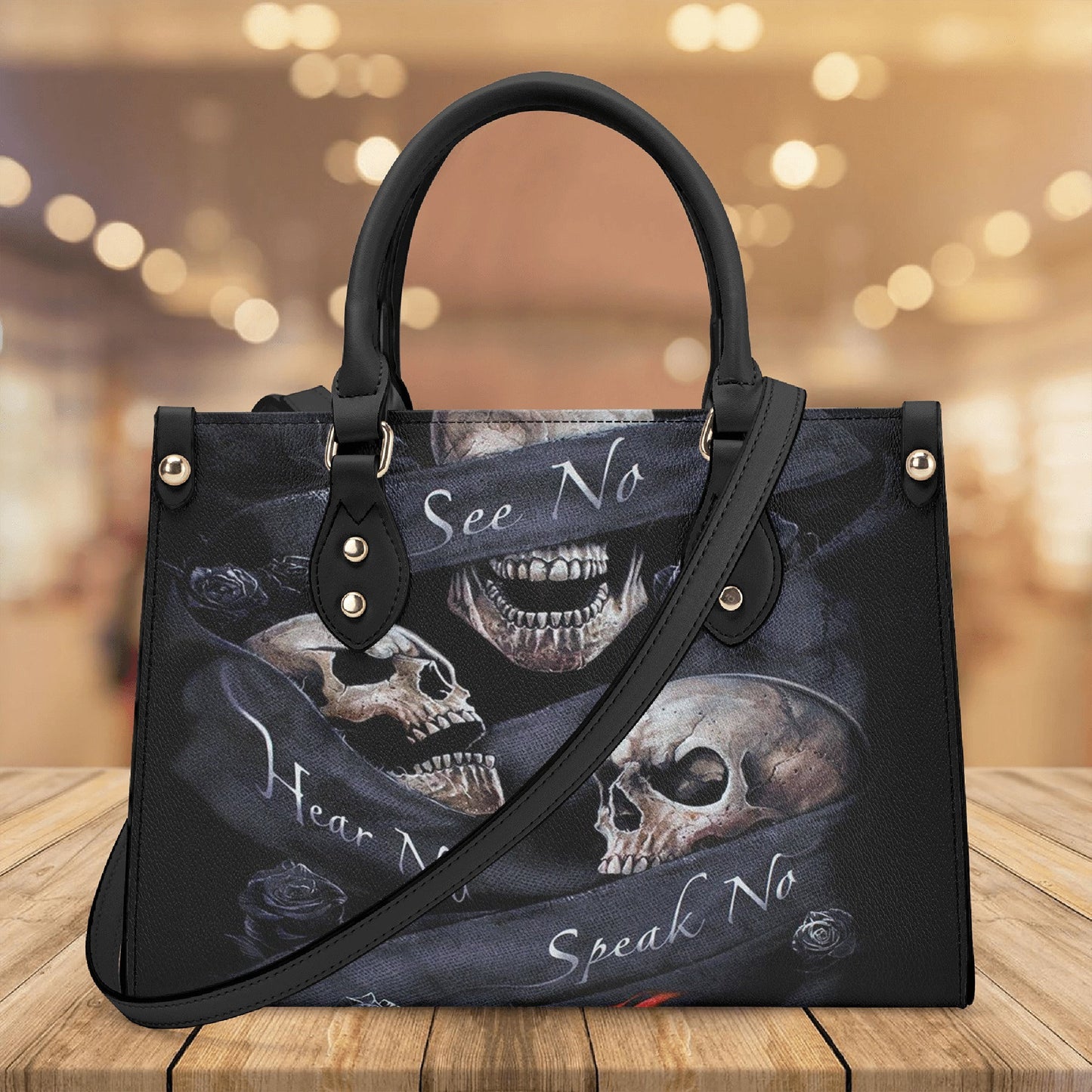 Punisher skull handbag with strap, hooded skull handmade bag, no see no hear skull handbag reaper skull shoulder bag, hooded skull tote bag,