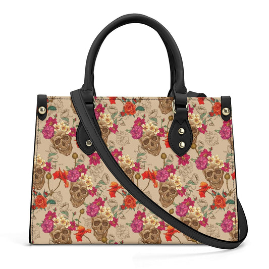 Sugar skull messenger bag, candy skull cosmetic bag, floral sugar skull handmade bag, dia de los muertos skull travel bag, cinco de mayo sku