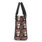 Rose skull shoulder bag, devil ghost travel bag, evil face crossbody bag, grim reaper women's purse, skull large tote bag, flower skull hand