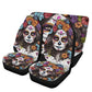 Mexican skull car seat cover full set, floral sugar skull cover cushion accessories for Cars, sugar skull girl seat cover for car, mexico ru