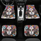 Mexican skull car seat cover full set, floral sugar skull cover cushion accessories for Cars, sugar skull girl seat cover for car, mexico ru
