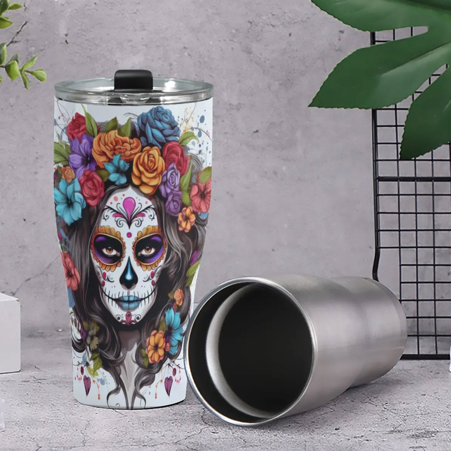 Calaveras skull coffee mug, calaveras skull beer mug, floral sugar skull cup, sugar skull girl cup, dia de los muertos skull jumbo Mug, dia