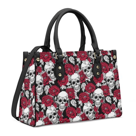 Flower skull women's handbag, skull purse, grim reaper messenger bag, christmas skull purse, biker skull women's purse, skeleton handbag, ha