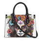 Mexican skull travel bag, day of the dead purse, floral sugar skull messenger bag, sugar skull girl travel bag, mexico tote bag, floral suga