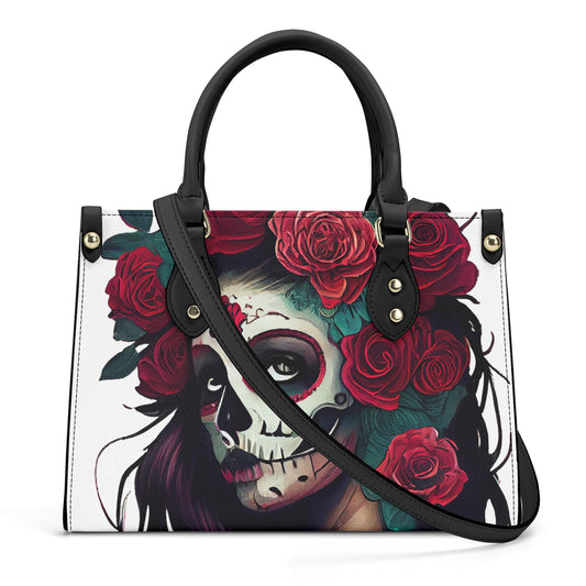 Sugar skull girl tote bag, day of the dead messenger bag, day of the dead travel bag, day of the dead cosmetic bag, mexican skull purse, day