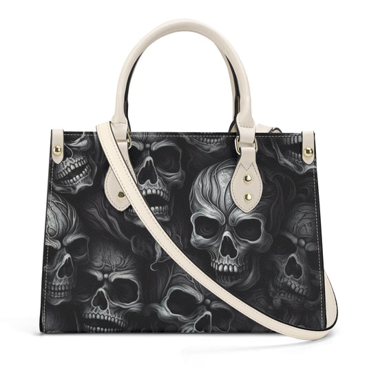 Skeleton messenger bag, skull in fire handbag, floral skull bag with shoulder strap, hooded skull handmade bag, hooded skull handmade bag, m