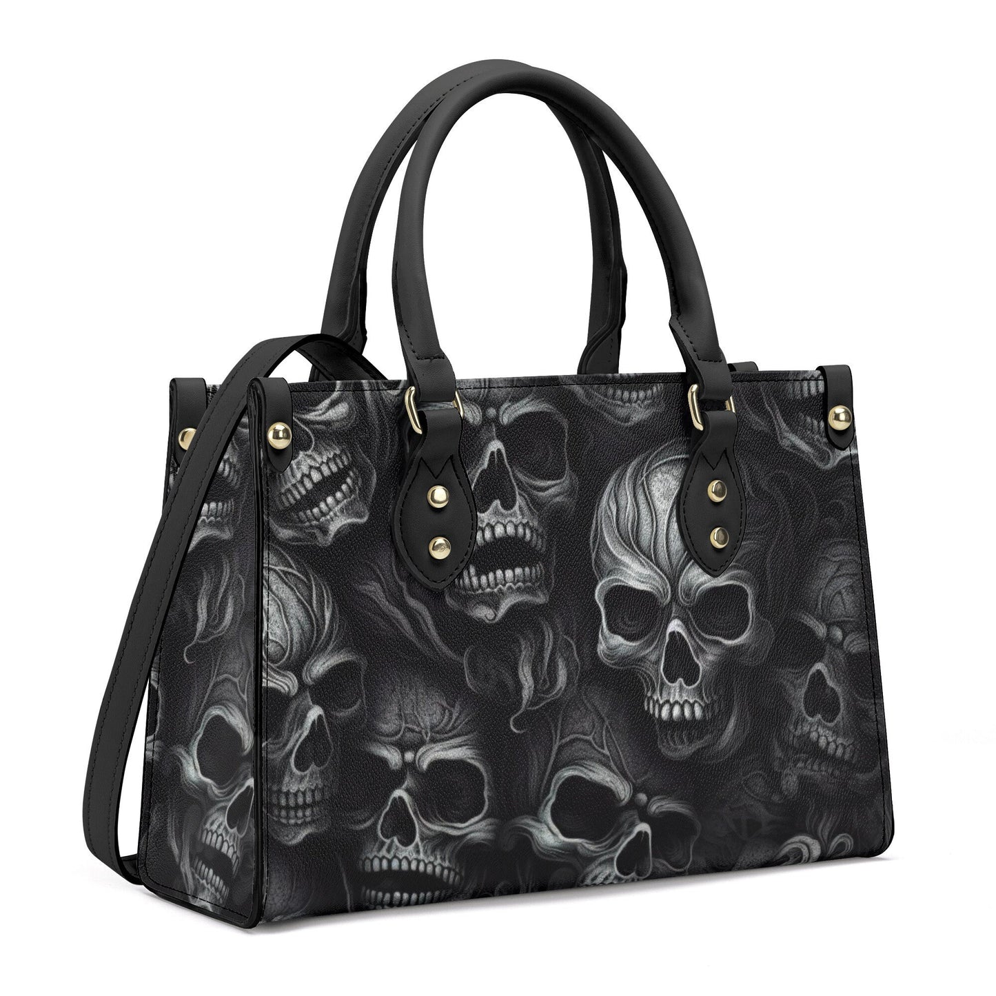 Skeleton messenger bag, skull in fire handbag, floral skull bag with shoulder strap, hooded skull handmade bag, hooded skull handmade bag, m