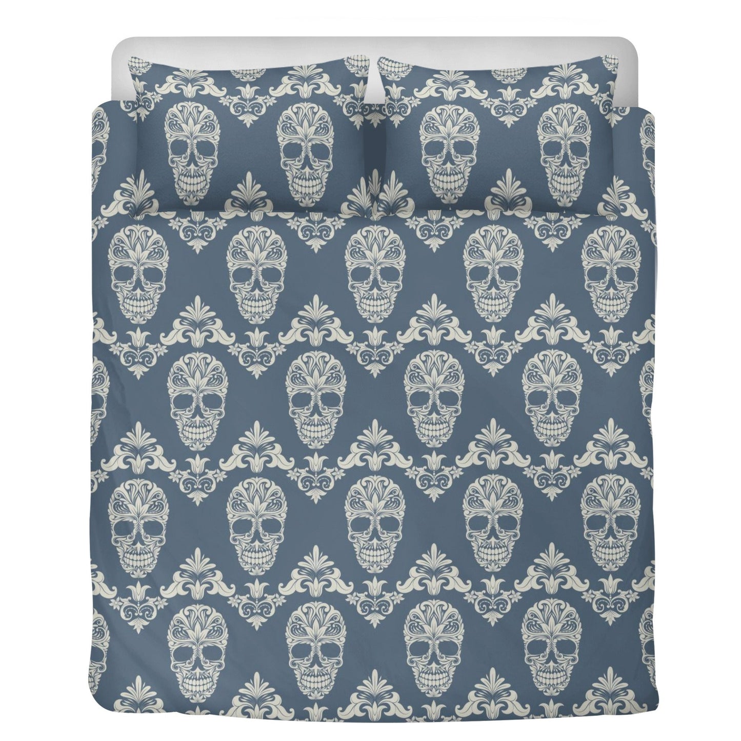 Dia de los muertos skull comforter, dia de los muertos skull pillowcase, floral sugar skull bedding, mexico bed cover, floral sugar skull be