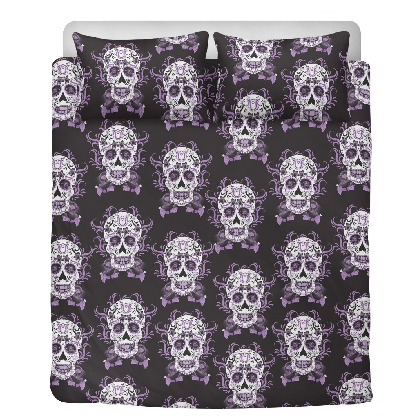 Sugar skull girl pillow cover, dia de los muertos skull bedding, cinco de mayo skull duvet cover set, calaveras skull comforter set, floral